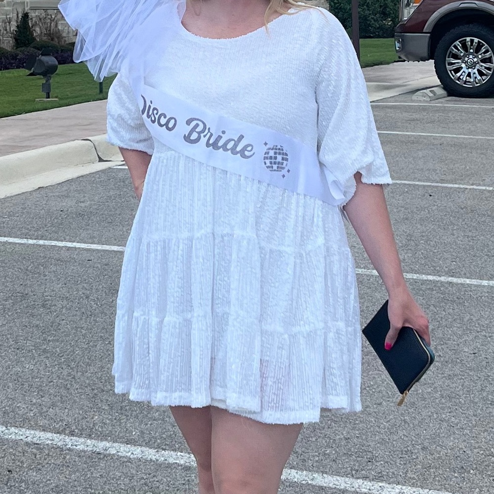 White sequin dress